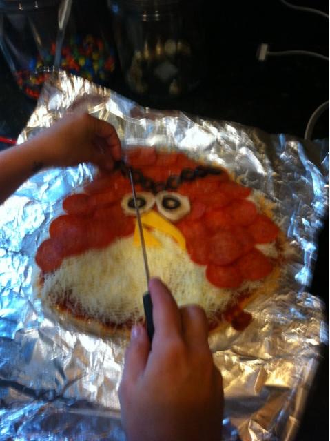Angry pizza happening now! Mother of the year!